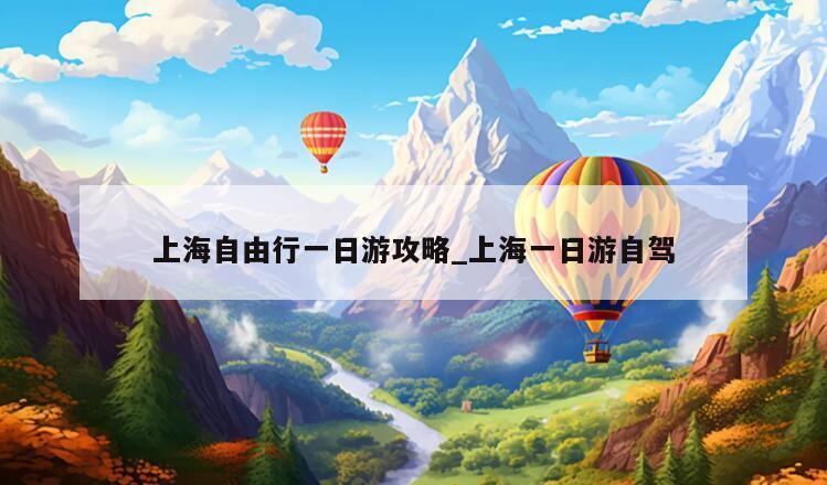 上海自由行一日游攻略_上海一日游自驾