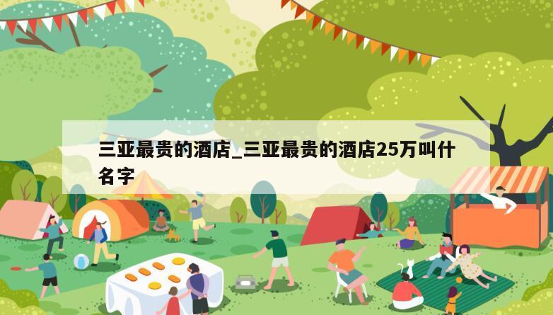 三亚最贵的酒店_三亚最贵的酒店25万叫什名字